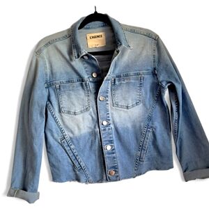 L'Agence Janelle Slim Raw-Edge Denim Jacket Women's Large